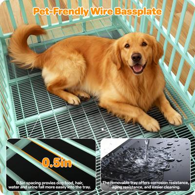 Show full view: Xbrigh Heavy Duty Indestructible Escape Proof Steel Dog Crate, Large: 48-in, Green slide 6 of 7