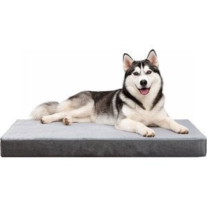 LFC PETS Ultra Comfort Memory Foam Dog & Cat Bed with Removable Cover, Grey, X-Large