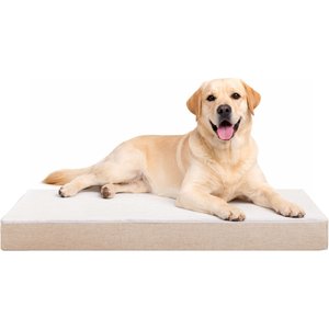 LFC PETS Ultra Comfort Memory Foam Dog & Cat Bed with Removable Cover, Beige, X-Large