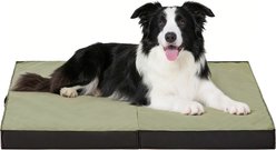 LFC PETS Outdoor Waterproof Orthopedic Dog Bed with Removable Cover, Olive Green, Large
