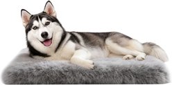 LFC PETS Fluffy Orthopedic Dog & Cat Bed with Waterproof Removable Cover, Grey, X-Large