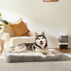 LFC PETS Fluffy Orthopedic Dog & Cat Bed with Waterproof Removable Cover, Grey, X-Large