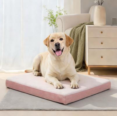 Show full view: LFC PETS Ultra Comfort Memory Foam Dog & Cat Bed with Removable Cover, Pink, X-Large slide 4 of 10