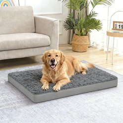 LFC PETS Orthopedic Memory Foam Dog & Cat Bed with Removable Cover, Grey, X-Large