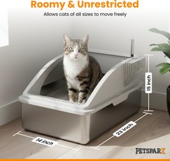 PETSPARX Stainless Steel Enclosed Cat Litter Box slide 2 of 6