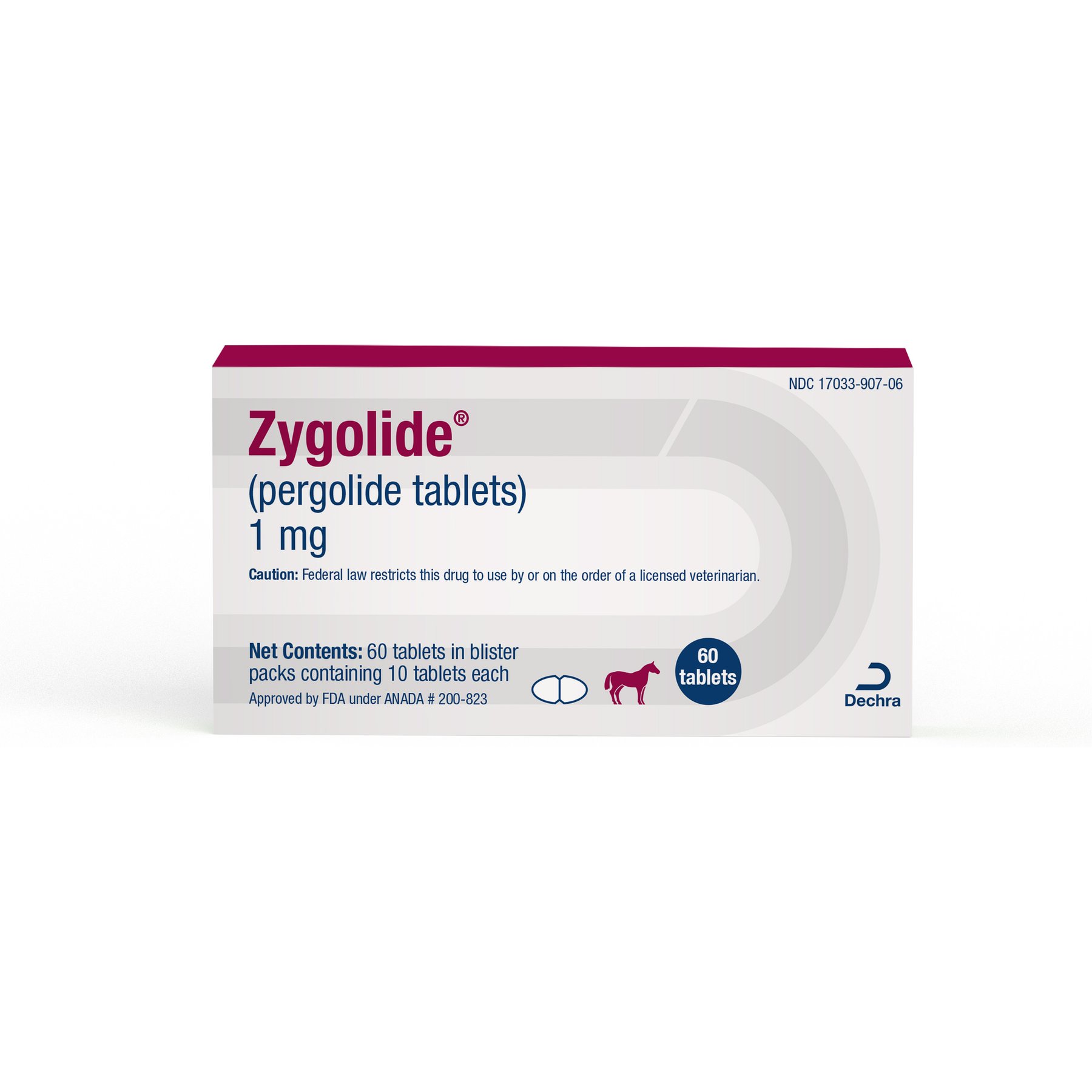 Zygolide (Pergolide) Tablets for Horses, 1 mg, 20 tablets