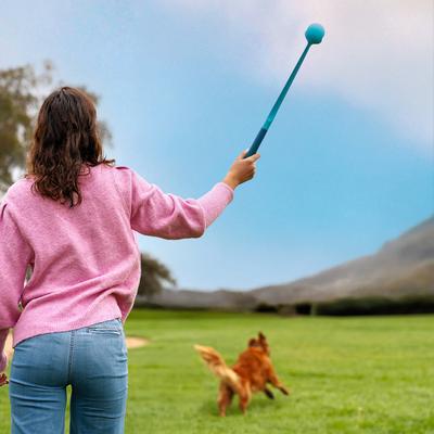 Show full view: GoSports Pets Ball Thrower Squeaky Dog Launcher Toy, Blue, 24-in slide 7 of 9