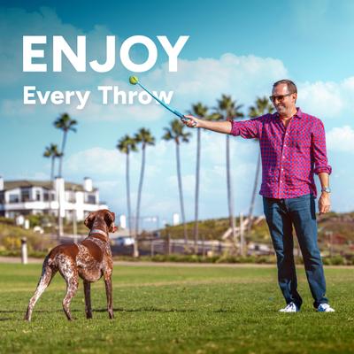 Show full view: GoSports Pets Ball Thrower Squeaky Dog Launcher Toy, Blue, 24-in slide 5 of 9