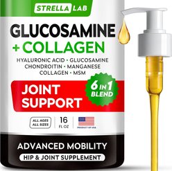 StrellaLab Liquid Glucosamine with Collagen Hip & Joint Supplement for Dogs, 16-fl oz bottle