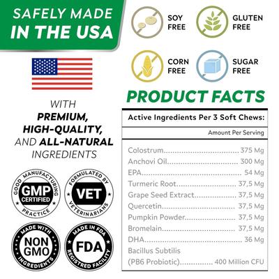 Show full view: StrellaLab Advanced Allergy Relief & Anti Itch Relief with Omega 3 Fish Oil & Probiotics Skin & Coat Chew Supplement, 120 count slide 7 of 10