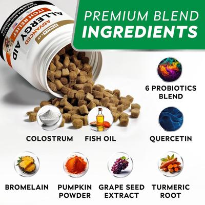 Show full view: StrellaLab Advanced Allergy Relief & Anti Itch Relief with Omega 3 Fish Oil & Probiotics Skin & Coat Chew Supplement, 120 count slide 4 of 10