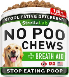StrellaLab No Poo Coprophagia Stool Eating Deterrent Chew Supplement for Dogs, 180 count