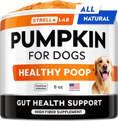 StrellaLab Pumpkin High Fiber Powder Stool Consistency & Softener Supplement for Dogs, 8.1-oz jar