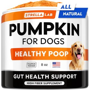 StrellaLab Pumpkin High Fiber Powder Stool Consistency & Softener Supplement for Dogs, 8.1-oz jar