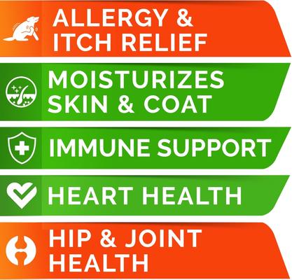 Show full view: StrellaLab Allergy Relief & Itch Relief with Omega 3 Skin & Coat with Salmon Oil Chew Supplement for Dogs, 180 count slide 6 of 9