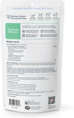 Show full view: Kradle Daily Broad Spectrum Hemp Extract Chicken Flavored Soft Chew Calming Supplement for Dogs, 30-count slide 10 of 11
