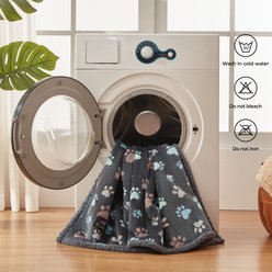 Luciphia Waterproof Reversible Sherpa Fleece Dog Blanket, Grpaw, Small slide 2 of 7