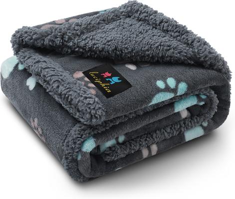 luciphia Waterproof Pet Blanket, Fluffy, Double Layer, Compact, Dog Blanket, Cat Puppy, Black, XL (145 x 216 cm
