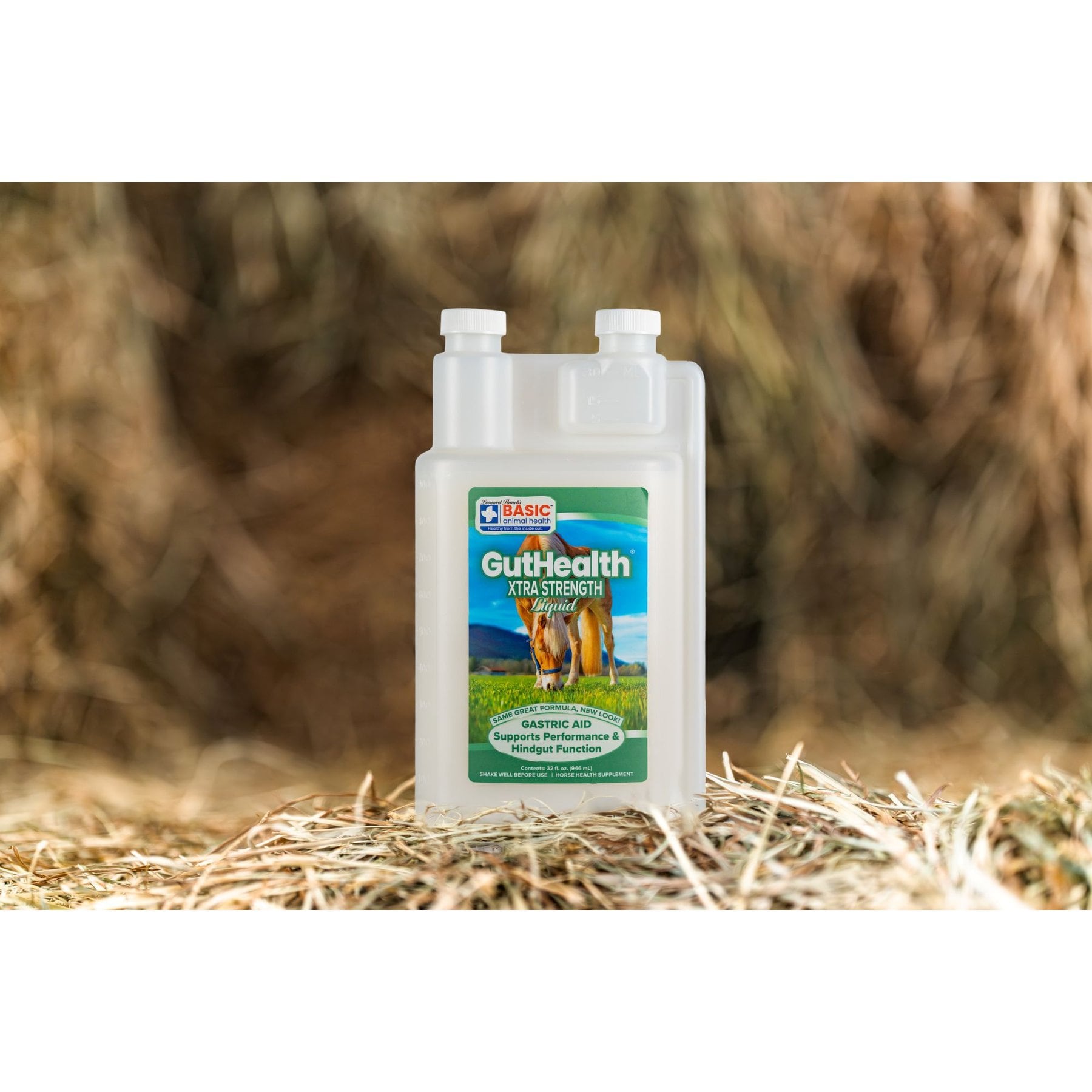 Basic Animal Health GutHealth Xtra Strength Liquid Horse Supplement, 32-fl oz