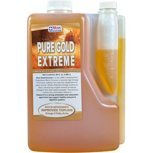 Basic Animal Health Pure Gold Extreme Liquid Horse Supplement, 64-fl oz
