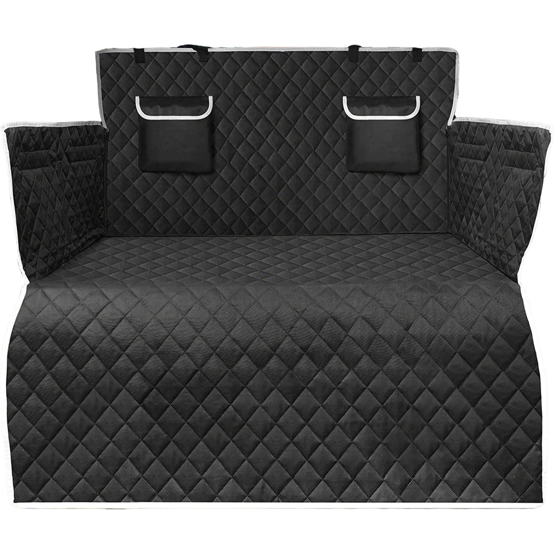 Decflow Non-Slip Cargo Liner Car Trunk Dog Mat with Bumper Flap, Black, Medium