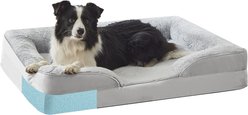Decflow Memory Foam C-Shaped Armrest Dog Bed, Light Grey, Medium