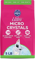 Ultra Micro Crystals Unscented Premium Non-Clumping Cat Litter, 5-lb Bag