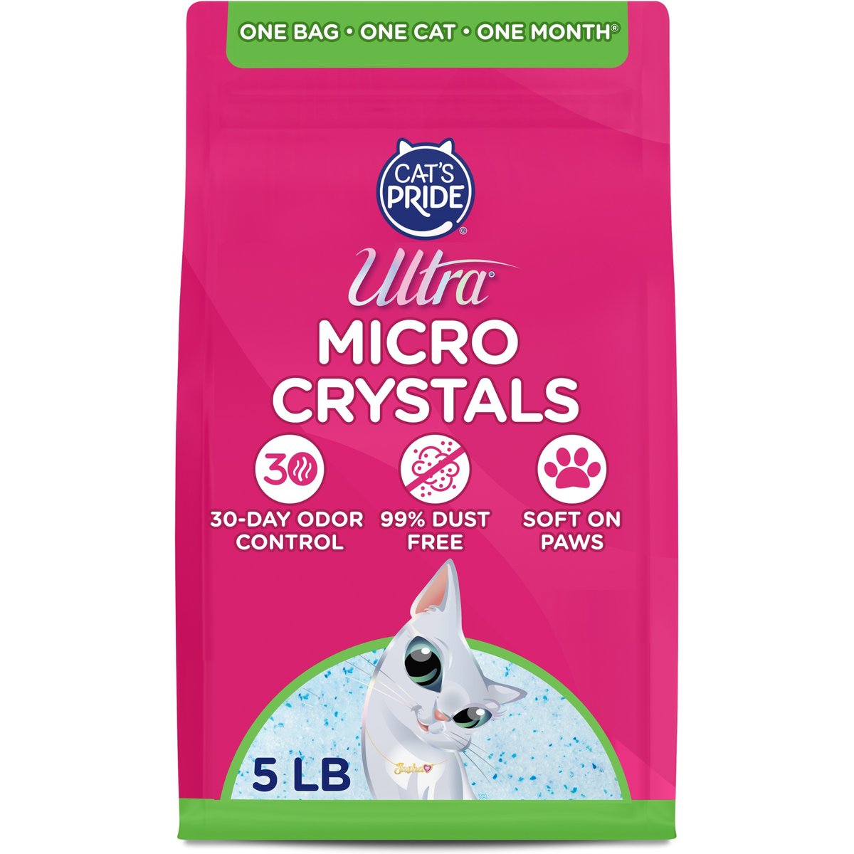 Ultra Micro Crystals Unscented Premium Non-Clumping Cat Litter, 5-lb Bag