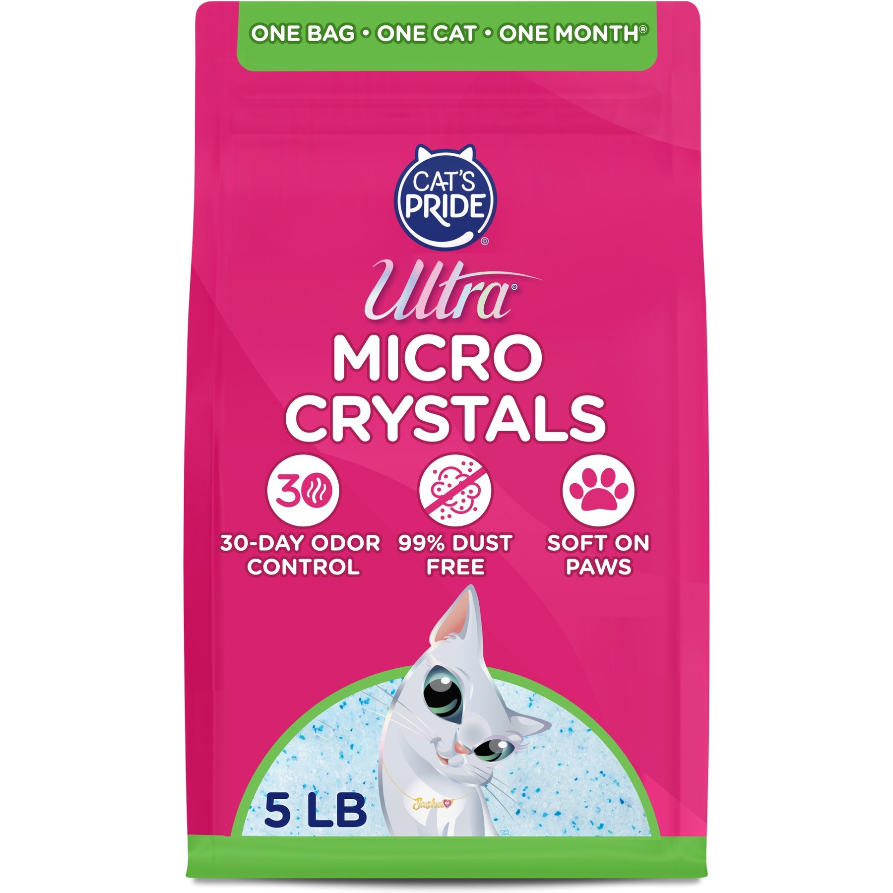 Ultra Micro Crystals Unscented Premium Non-Clumping Cat Litter, 5-lb Bag