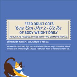 Merrick Purrfect Bistro Wild-Caught Tuna, Cod & Carrot Recipe in Rich Gravy Wet Cat Food, 3-oz can, case of 24 slide 2 of 8