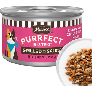Merrick Purrfect Bistro Braised Pork, Carrot & Barley Recipe Grilled Wet Cat Food, 3-oz can, case of 24