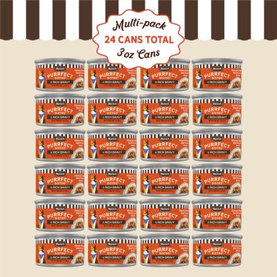 Show full view: Merrick Purrfect Bistro Stewed Chicken, Beef & Carrot Recipe in Rich Gravy Wet Cat Food, 3-oz can, case of 24 slide 3 of 9