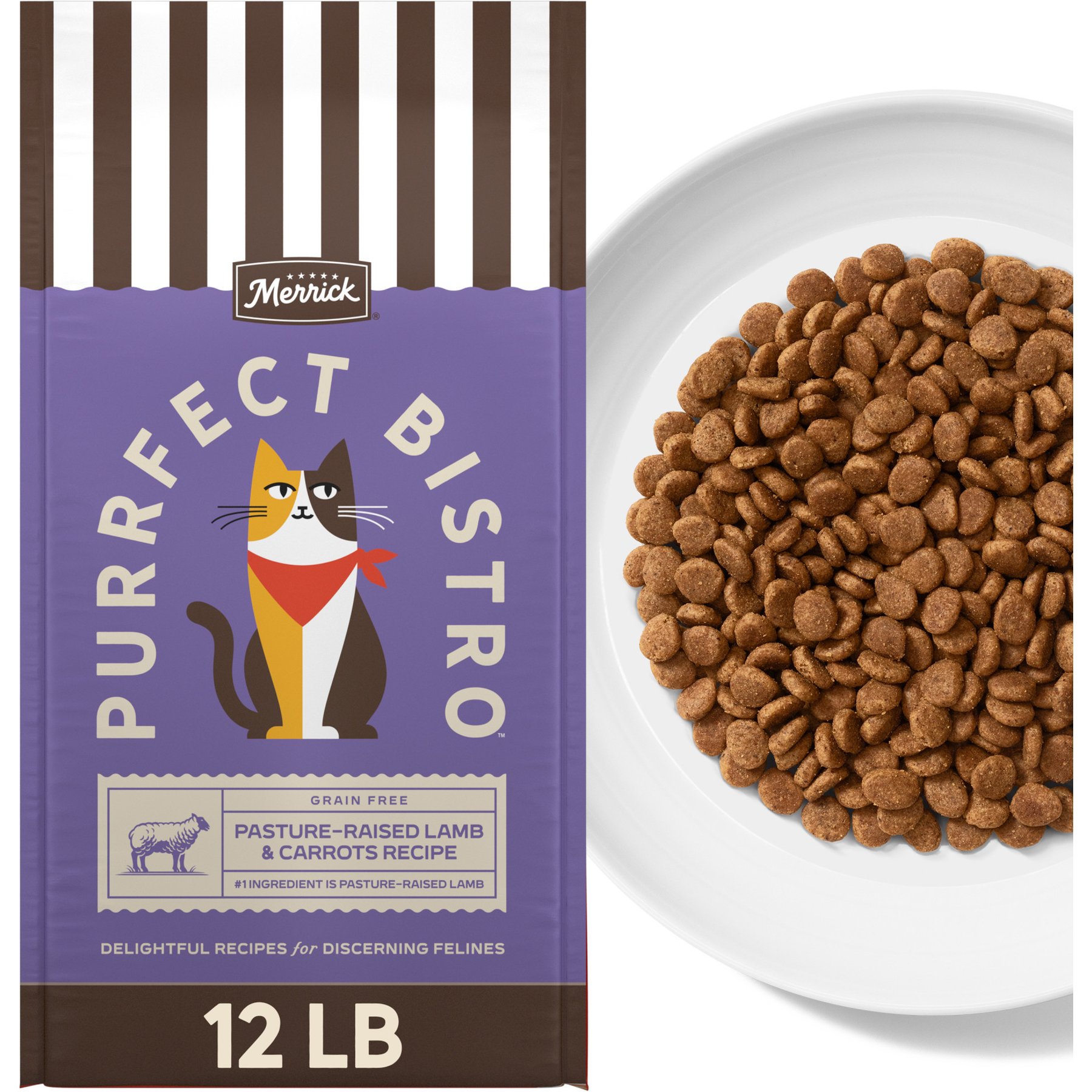 Merrick Purrfect Bistro Grain-Free Lamb & Carrots Recipe Dry Cat Food, 24-lb bundle