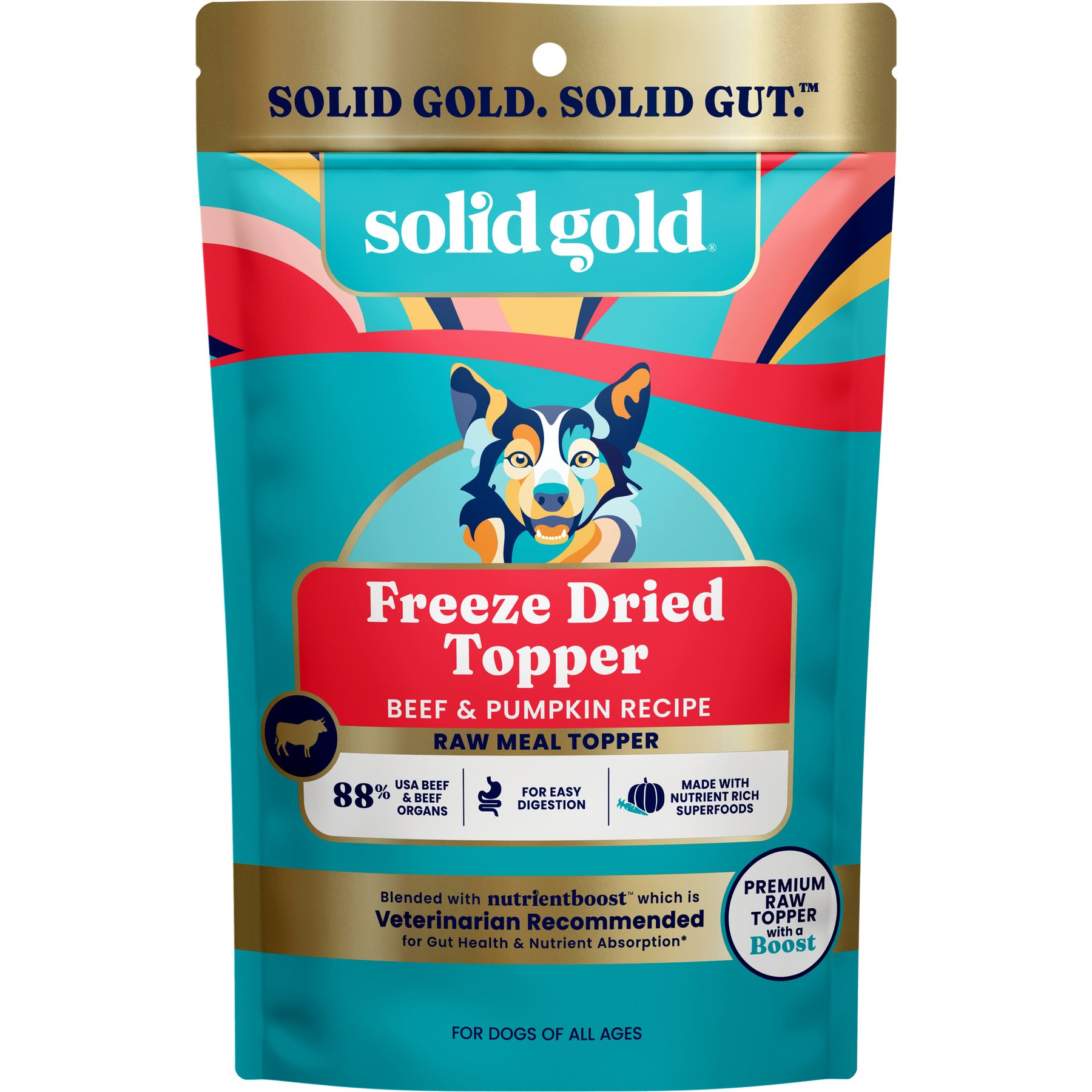 Solid Gold Real Beef & Pumpkin Freeze-Dried Raw Meal Dog Food Topper, 1.5-oz bag