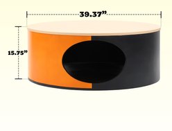 KZLAA 15-in Sherpa Cat Coffee Table with Condo, Yellow slide 2 of 5