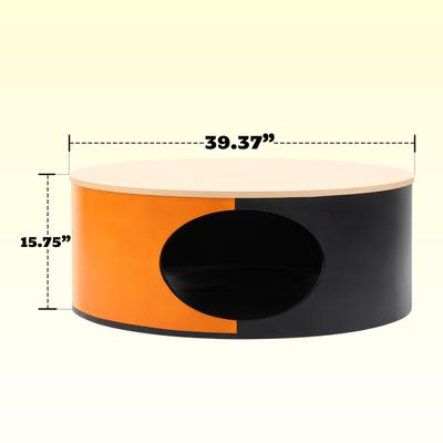 Show full view: KZLAA 15-in Sherpa Cat Coffee Table with Condo, Yellow slide 5 of 5