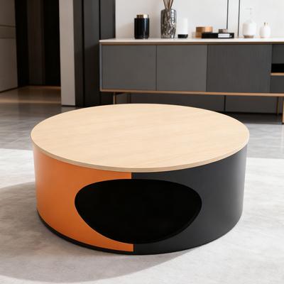 Show full view: KZLAA 15-in Sherpa Cat Coffee Table with Condo, Yellow slide 4 of 5