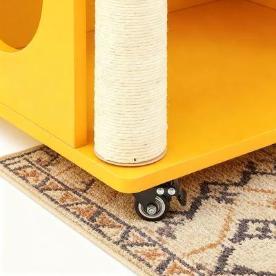 Show full view: KZLAA 17-in Sherpa Cat Coffee Table with Condo, Yellow slide 4 of 6