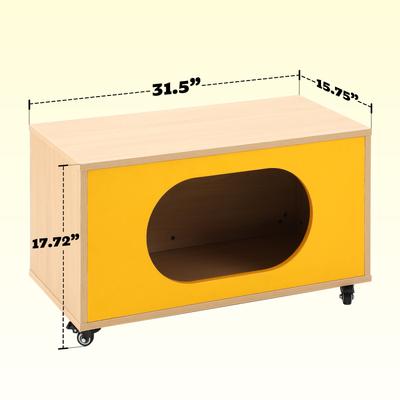 Show full view: KZLAA Movable 17-in Sherpa Cat Condo Side Table, Yellow slide 4 of 4