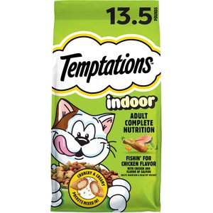 Temptations Fishin’ for Chicken Flavor Indoor Dry Cat Food, 13.5-lb bag