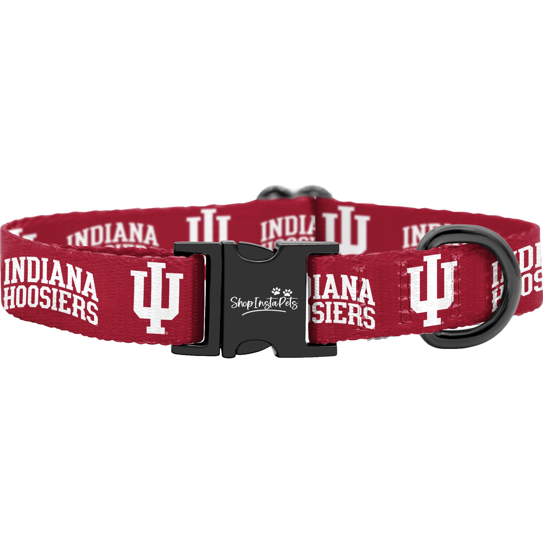 ShopInstaPets NCAA Polyester Standard Dog Collar, Medium: 12.5 to 19-in neck, 3/4-in wide, Indiana Hoosiers