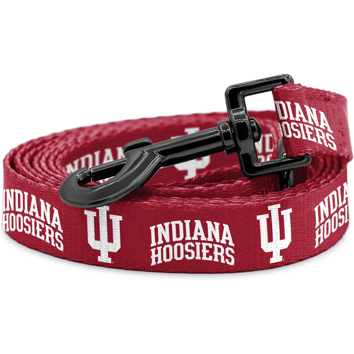 ShopInstaPets NCAA Polyester Dog Leash, 6-ft long, 1-in wide, Indiana Hoosiers