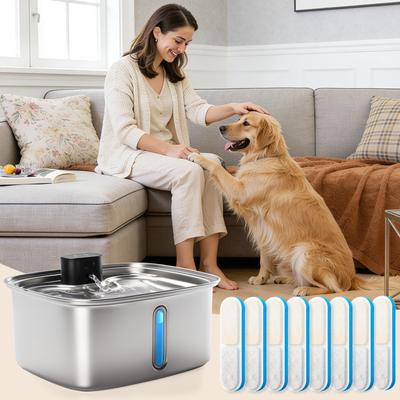 Show full view: Vacqueen Hand Washable Replacement Filters & Sponges for Automatic Dog & Cat Water Fountain, Blue, 6.1 x 1.57-in, 8 count slide 6 of 7