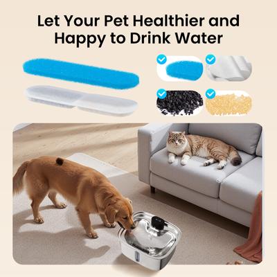 Show full view: Vacqueen Hand Washable Replacement Filters & Sponges for Automatic Dog & Cat Water Fountain, Blue, 6.1 x 1.57-in, 8 count slide 3 of 7