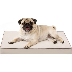 LFC PETS Orthopedic Memory Foam Dog & Cat Bed with Removable Cover, Khaki, Medium