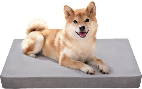 Show full view: LFC PETS Orthopedic Memory Foam Dog & Cat Bed with Removable Cover, Grey, Large slide 3 of 10