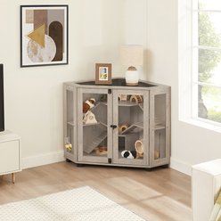 Unipaws Corner Small Pet Cage, Weathered Grey, Large