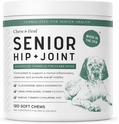 Chew + Heal Senior Hip & Joint Dog Supplement, 120 count