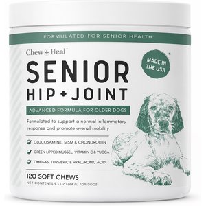 Chew + Heal Senior Hip & Joint Dog Supplement, 120 count