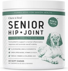 Chew + Heal Senior Hip & Joint Dog Supplement, 60 count
